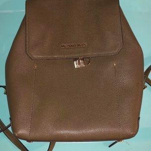 Michael Kors olive backpack purse